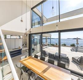 3 x 5 bedroom seafront villa with heated infinity pool near Rogoznica, sleeps 10